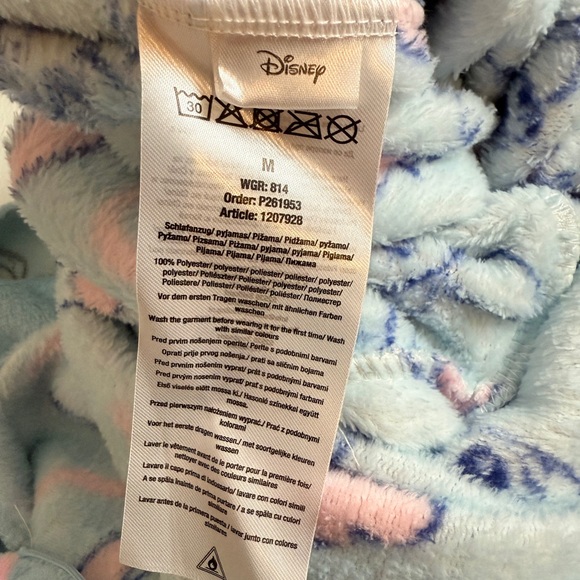 Disney Women's Stitch Light Blue Fleece PJ Onesie Size M NWOT - Picture 8 of 8